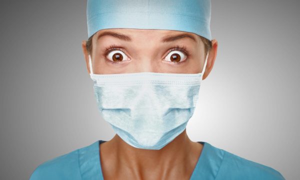 Virus,Scare,Asian,Doctor,Woman,Shocked,Wearing,Coronavirus,Mask,Protection